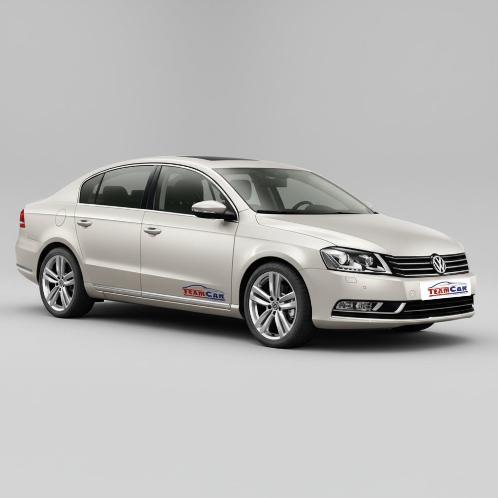 Silver Volkswagen Passat B7 (2010–2014) car on a white background