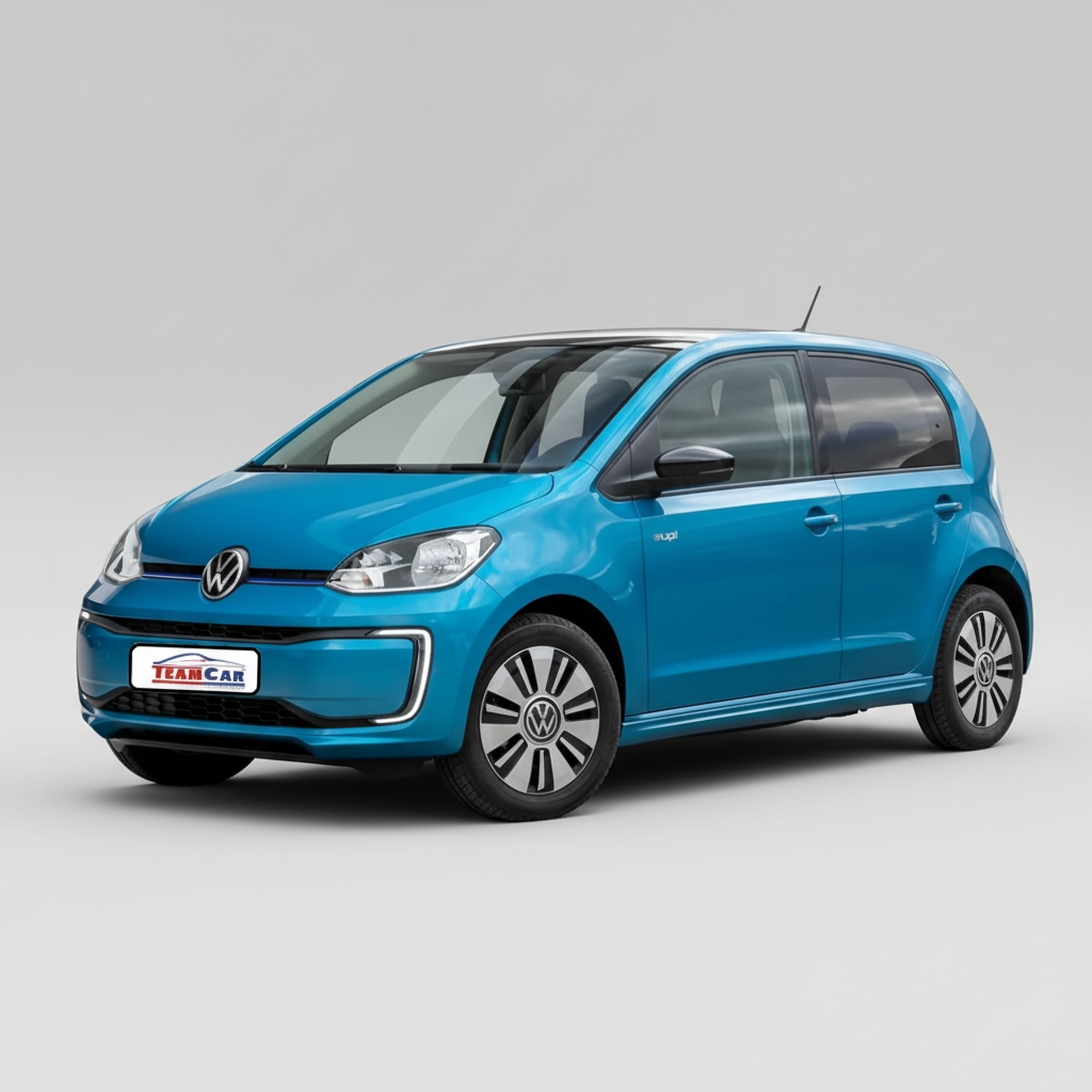 Blue Volkswagen Up! 5 usi (2011–2023) on a white background