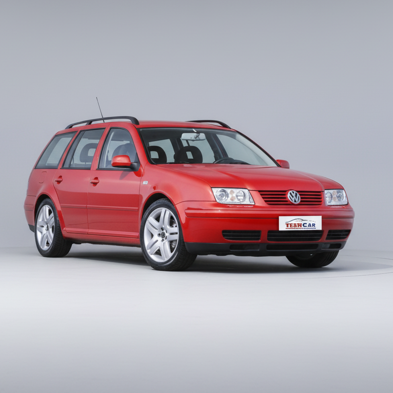Red Volkswagen car on a white background