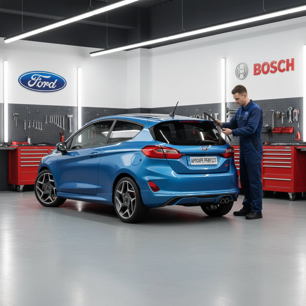 Ford Fiesta VII (HJ, HF) hátsó ablaktörlő csere Bosch Aerotwin hátsó A281H-val