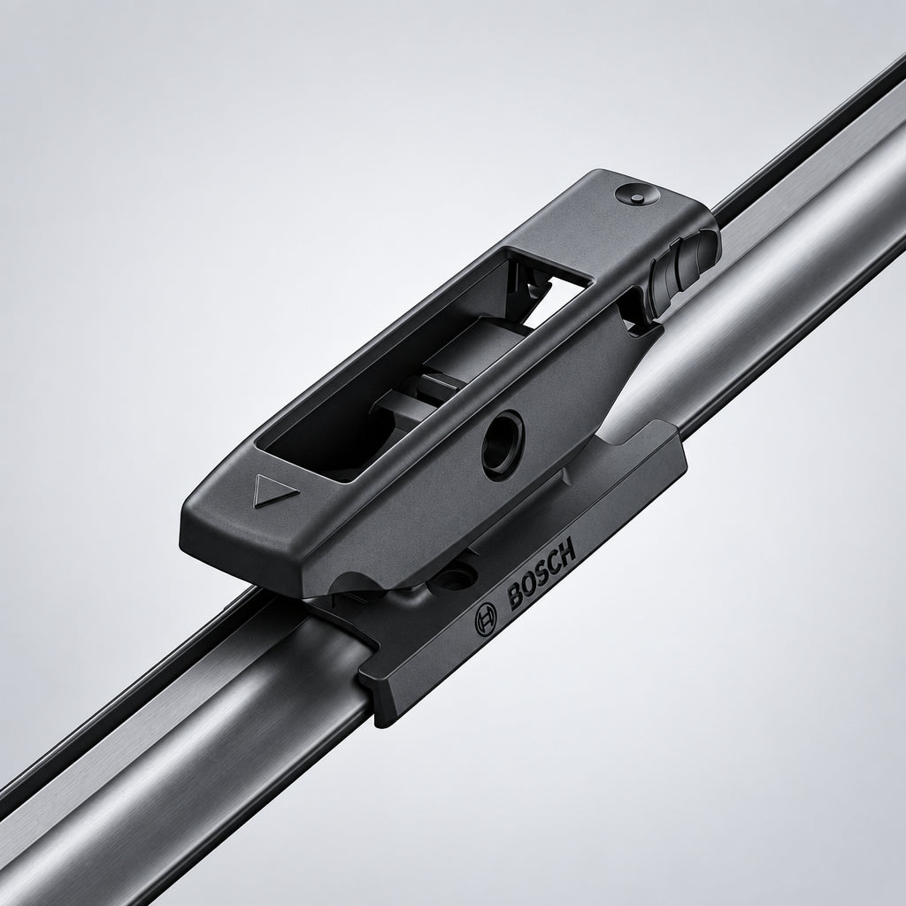 Detaliu adaptor original preasamblat pentru ștergător Bosch Aerotwin A116S