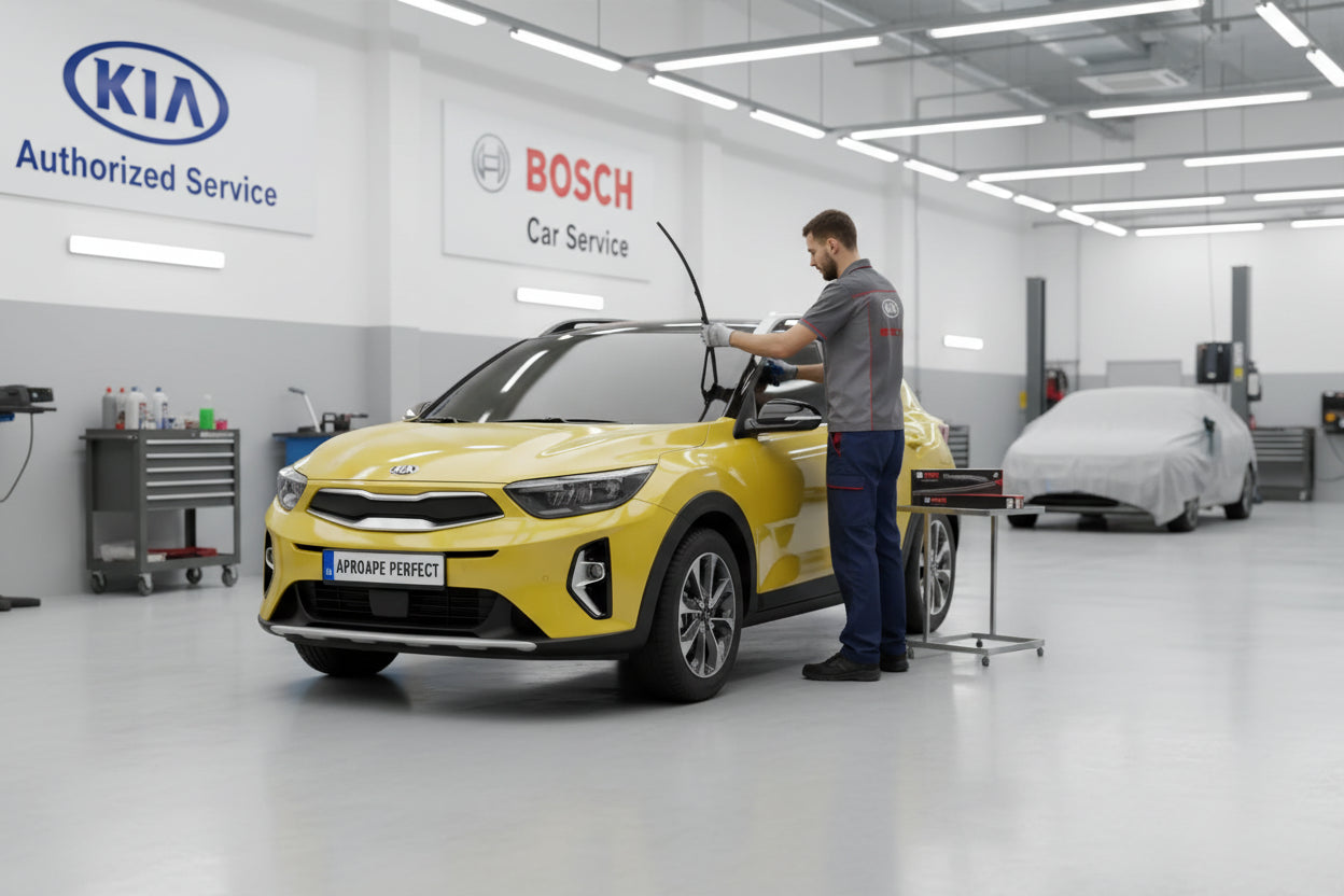Schimbare Set 2 Ștergătoare Parbriz Bosch Aerotwin Retrofit AR653S la Kia Stonic YB (2017–Prezent) – 650 mm + 400 mm | Prindere Tip Cârlig (J-Hook)