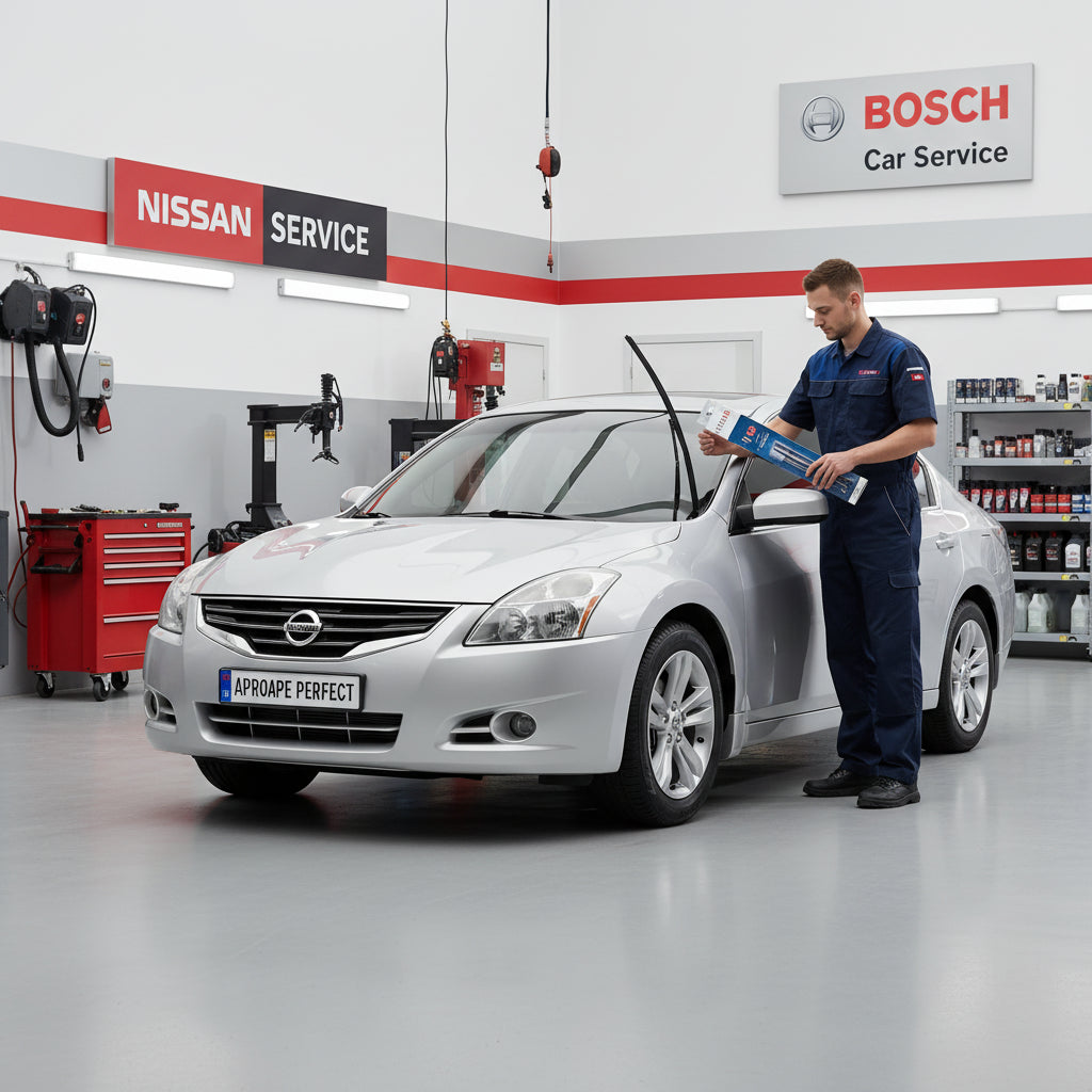 Schimbare Set 2 Ștergătoare Parbriz Bosch Aerotwin Retrofit AR653S la Nissan Altima L32 (2006–2012) – 650 mm + 400 mm | Prindere Tip Cârlig (J-Hook)