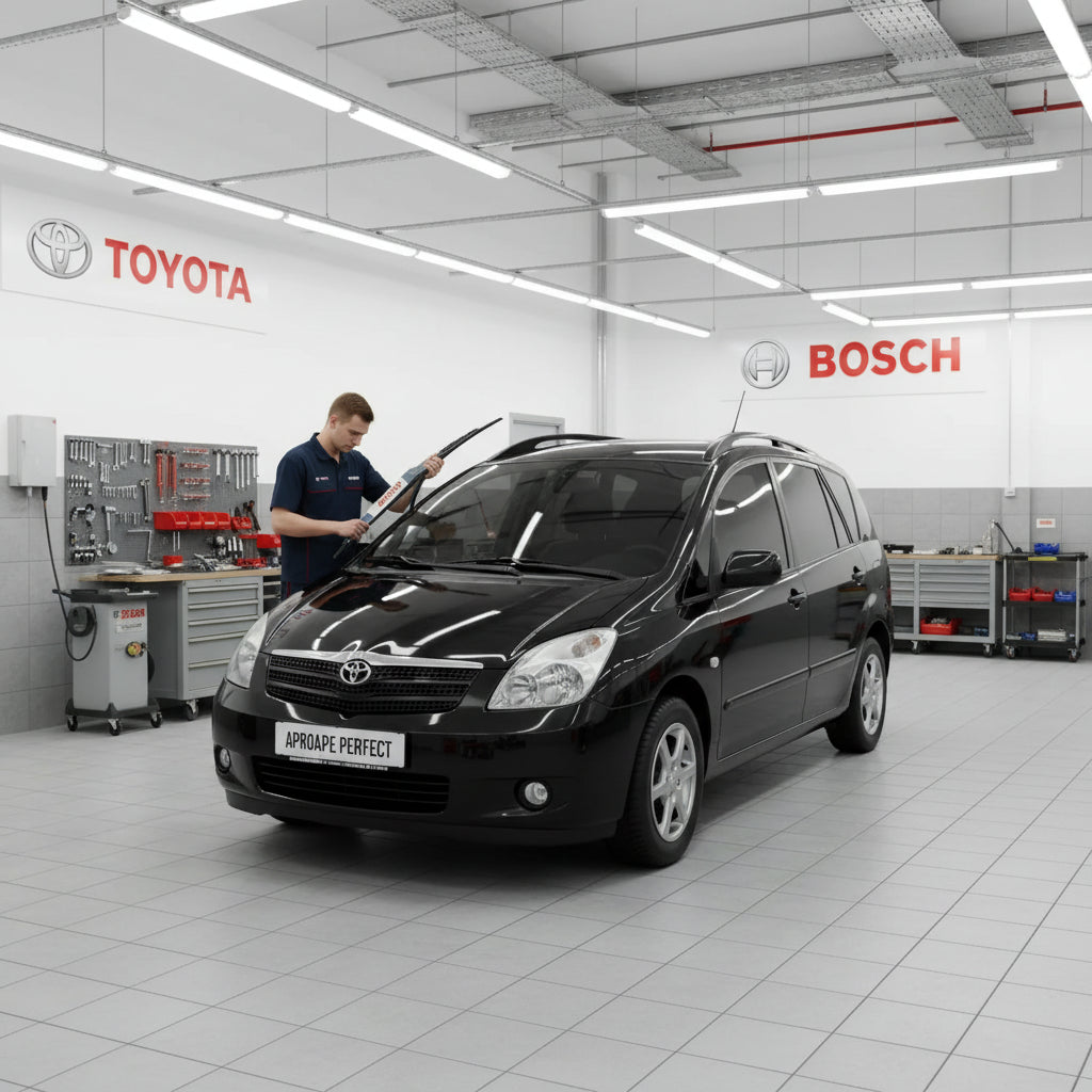 Schimbare Set 2 Ștergătoare Parbriz Bosch Aerotwin Retrofit AR653S la Toyota Corolla Verso E12 (2001–2004) – 650 mm + 400 mm | Prindere Tip Cârlig (J-Hook)