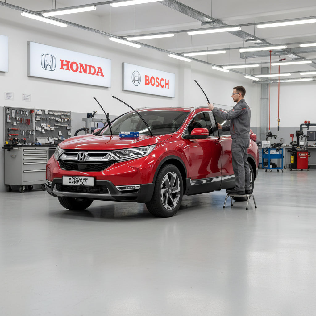 Schimbare Set 2 Ștergătoare Parbriz Bosch Aerotwin Retrofit AR653S la Honda CR-V V RW/RT (2018–2023) – 650 mm + 400 mm | Prindere Tip Cârlig (J-Hook)