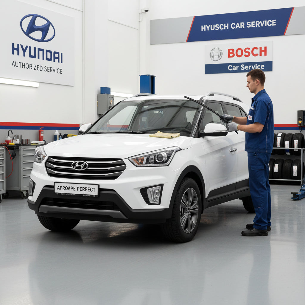 Schimbare Set 2 Ștergătoare Parbriz Bosch Aerotwin Retrofit AR653S la Hyundai Creta I GS (2016–2021) – 650 mm + 400 mm | Prindere Tip Cârlig (J-Hook)