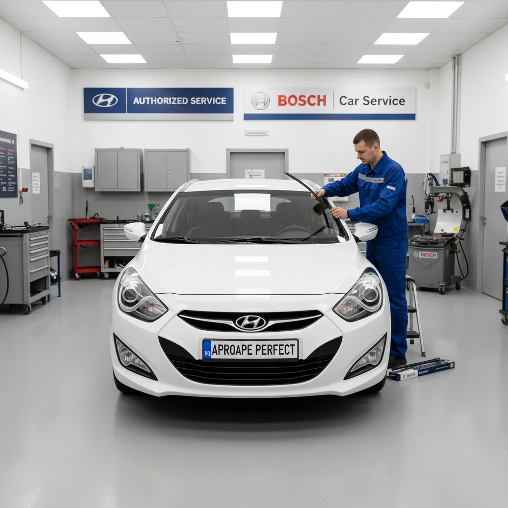Schimbare Set 2 Ștergătoare Parbriz Bosch Aerotwin Retrofit AR653S la Hyundai i40 VF (2011–2019) – 650 mm + 400 mm | Prindere Tip Cârlig (J-Hook)