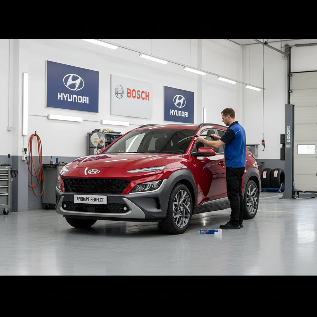 Schimbare Set 2 Ștergătoare Parbriz Bosch Aerotwin Retrofit AR653S la Hyundai Kona OS (2017–2023) – 650 mm + 400 mm | Prindere Tip Cârlig (J-Hook)