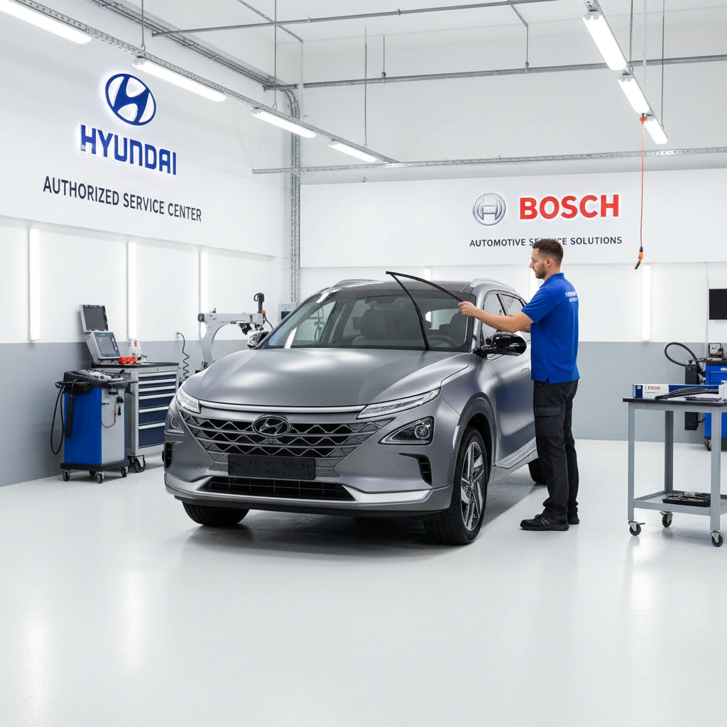 Schimbare Set 2 Ștergătoare Parbriz Bosch Aerotwin Retrofit AR653S la Hyundai Nexo FE (2018–Prezent) – 650 mm + 400 mm | Prindere Tip Cârlig (J-Hook)