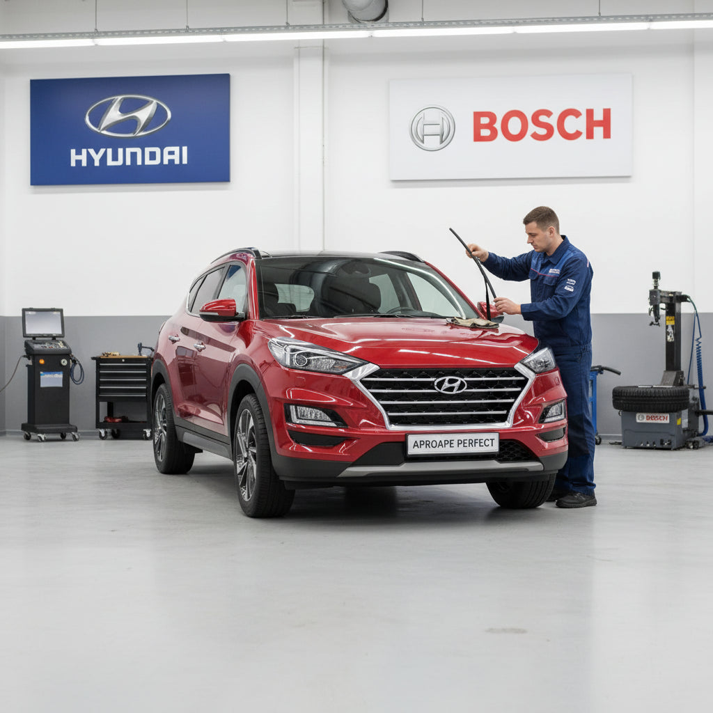 Schimbare Set 2 Ștergătoare Parbriz Bosch Aerotwin Retrofit AR653S la Hyundai Tucson TL (2015–2020) – 650 mm + 400 mm | Prindere Tip Cârlig (J-Hook)