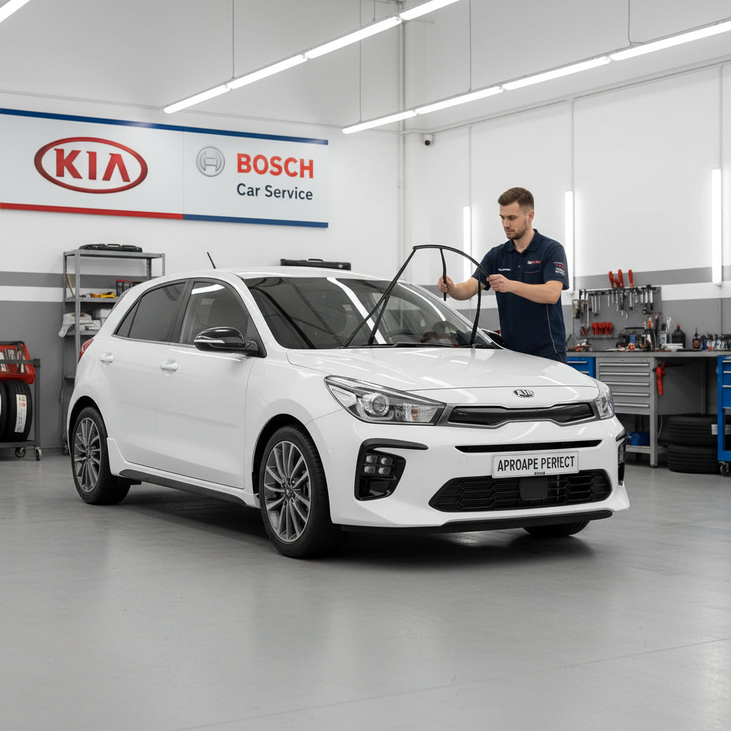 Schimbare Set 2 Ștergătoare Parbriz Bosch Aerotwin Retrofit AR653S la Kia Rio IV YB (2017–Prezent) – 650 mm + 400 mm | Prindere Tip Cârlig (J-Hook)