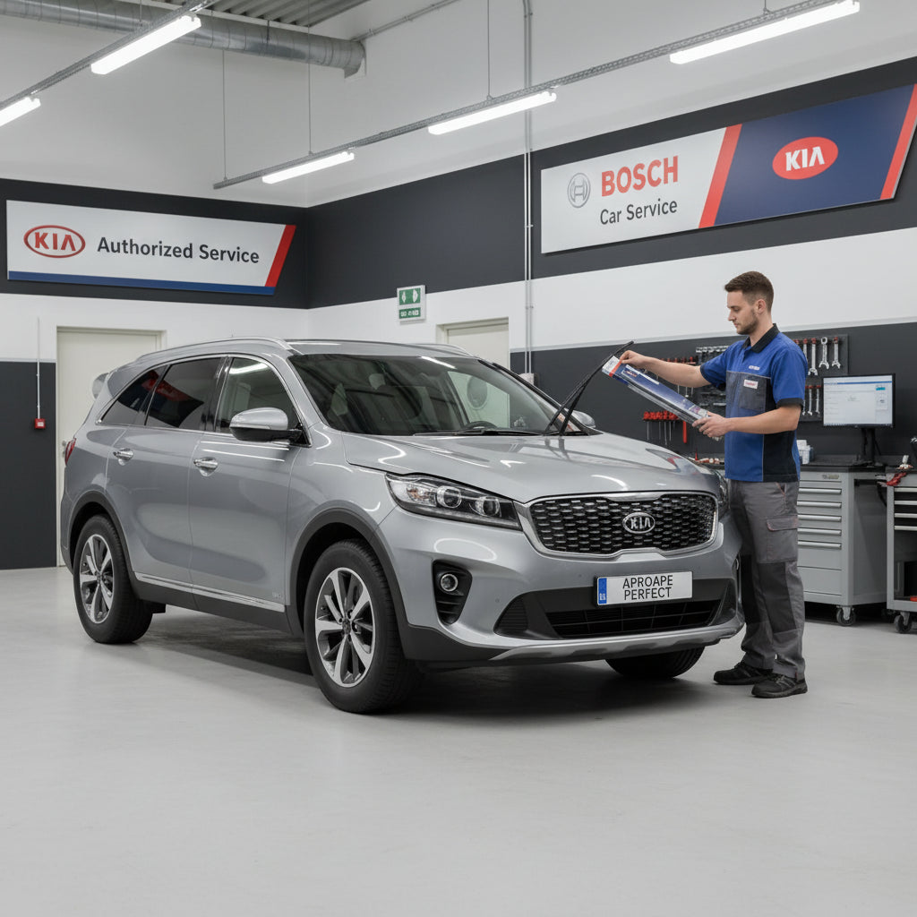 Schimbare Set 2 Ștergătoare Parbriz Bosch Aerotwin Retrofit AR653S la Kia Sorento III UM (2015–2020) – 650 mm + 400 mm | Prindere Tip Cârlig (J-Hook)