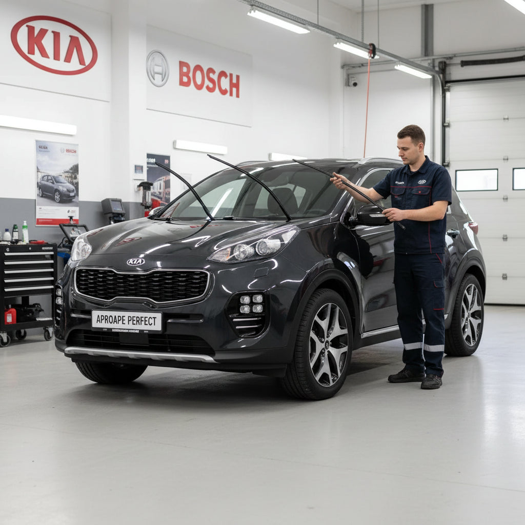 Schimbare Set 2 Ștergătoare Parbriz Bosch Aerotwin Retrofit AR653S la Kia Sportage IV QL (2015–2021) – 650 mm + 400 mm | Prindere Tip Cârlig (J-Hook)