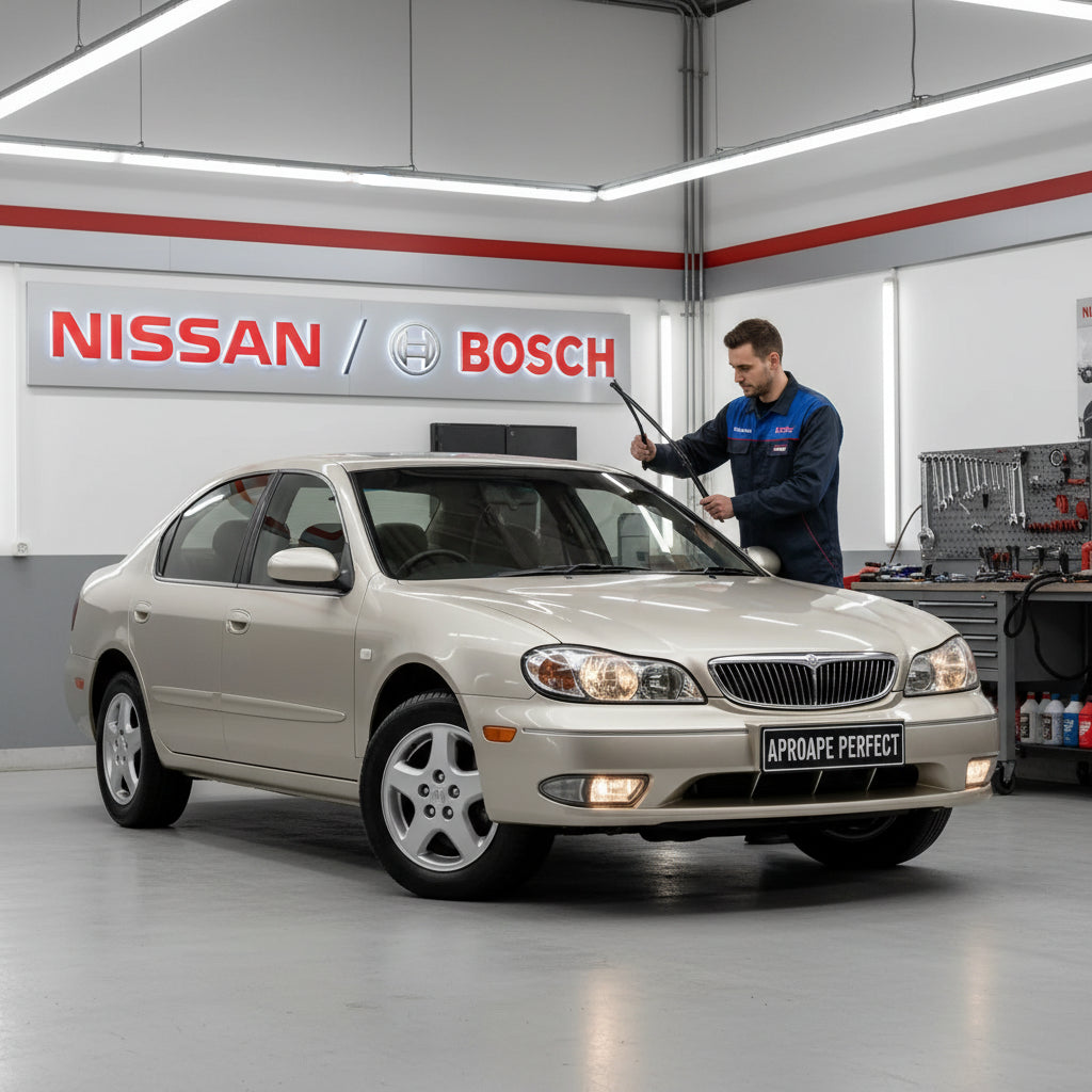 Schimbare Set 2 Ștergătoare Parbriz Bosch Aerotwin Retrofit AR653S la Nissan Maxima A33/A34/A35 (2000–2014) – 650 mm + 400 mm | Prindere Tip Cârlig (J-Hook)