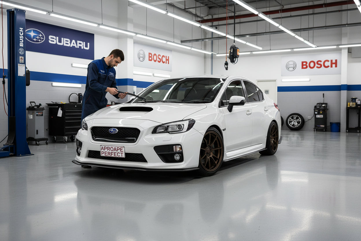 Schimbare Set 2 Ștergătoare Parbriz Bosch Aerotwin Retrofit AR653S la Subaru WRX VA (2014–2021) – 650 mm + 400 mm | Prindere Tip Cârlig (J-Hook)