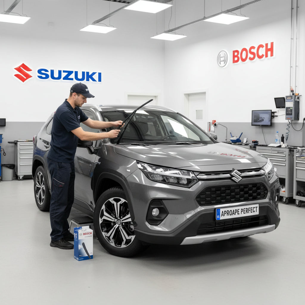 Schimbare Set 2 Ștergătoare Parbriz Bosch Aerotwin Retrofit AR653S la Suzuki Across A5Z (2020–Prezent) – 650 mm + 400 mm | Prindere Tip Cârlig (J-Hook)