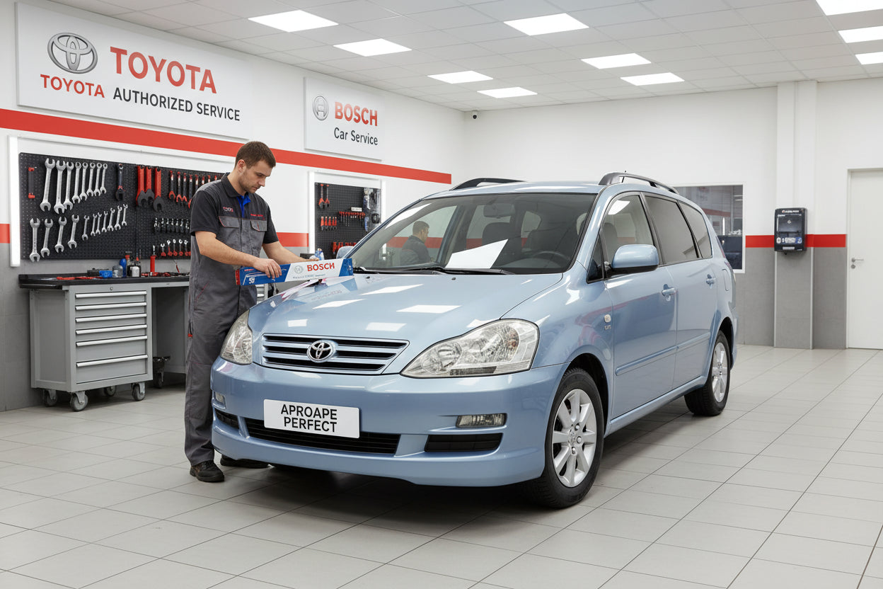 2 darabos Bosch Aerotwin AR653S ablaktörlő lapát készlet Toyota Avensis Verso M2 (2001–2009) modellhez – 650 mm + 400 mm | J-kampós rögzítés