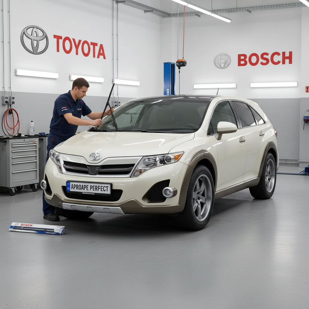 Schimbare Set 2 Ștergătoare Parbriz Bosch Aerotwin Retrofit AR653S la Toyota Venza AV10 (2008–2016) – 650 mm + 400 mm | Prindere Tip Cârlig (J-Hook)