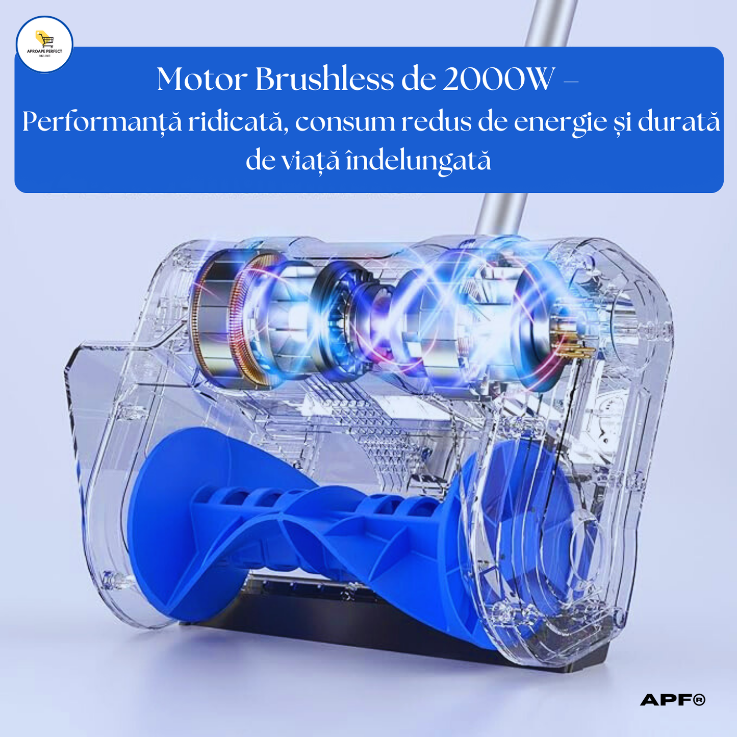 Freza de Zăpadă APF® 2000W, Cordless, Cu 2 Acumulatori  Lățime 250mm