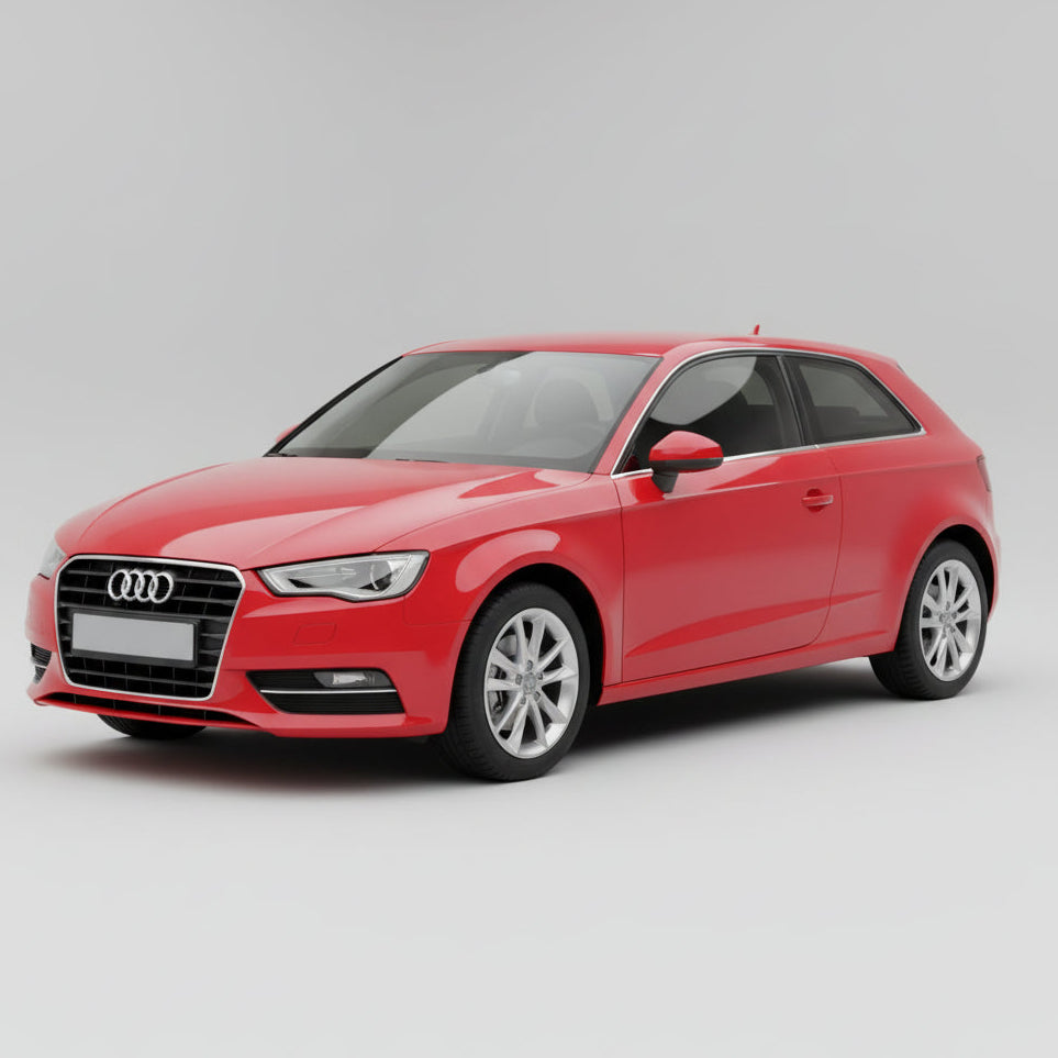 Red Audi car on a gray background