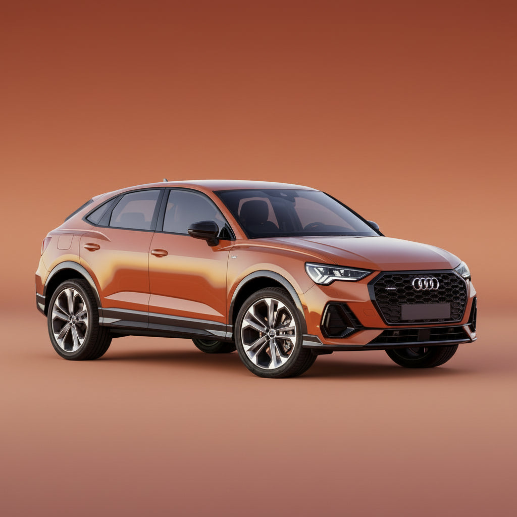 Orange Audi SUV on a gray background