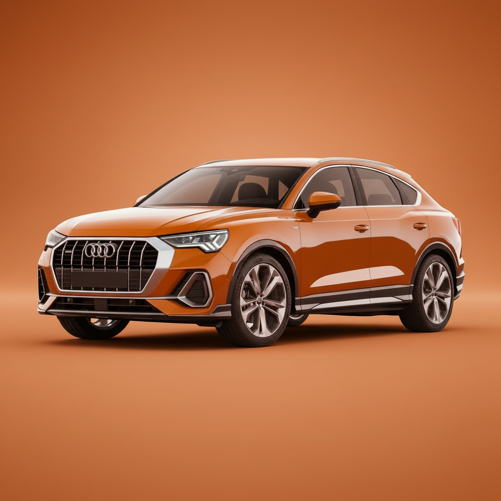Orange Audi SUV on a gray background