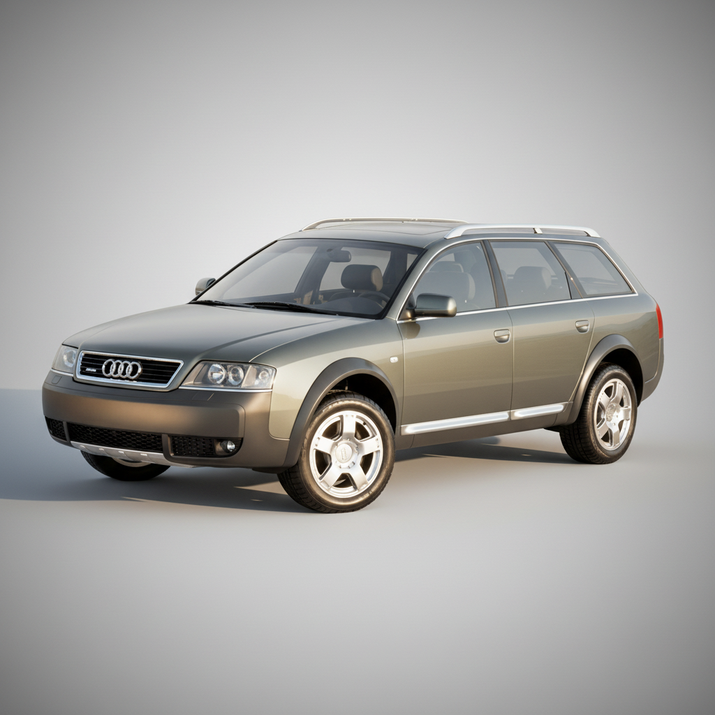 Gray Audi Allroad on a white background