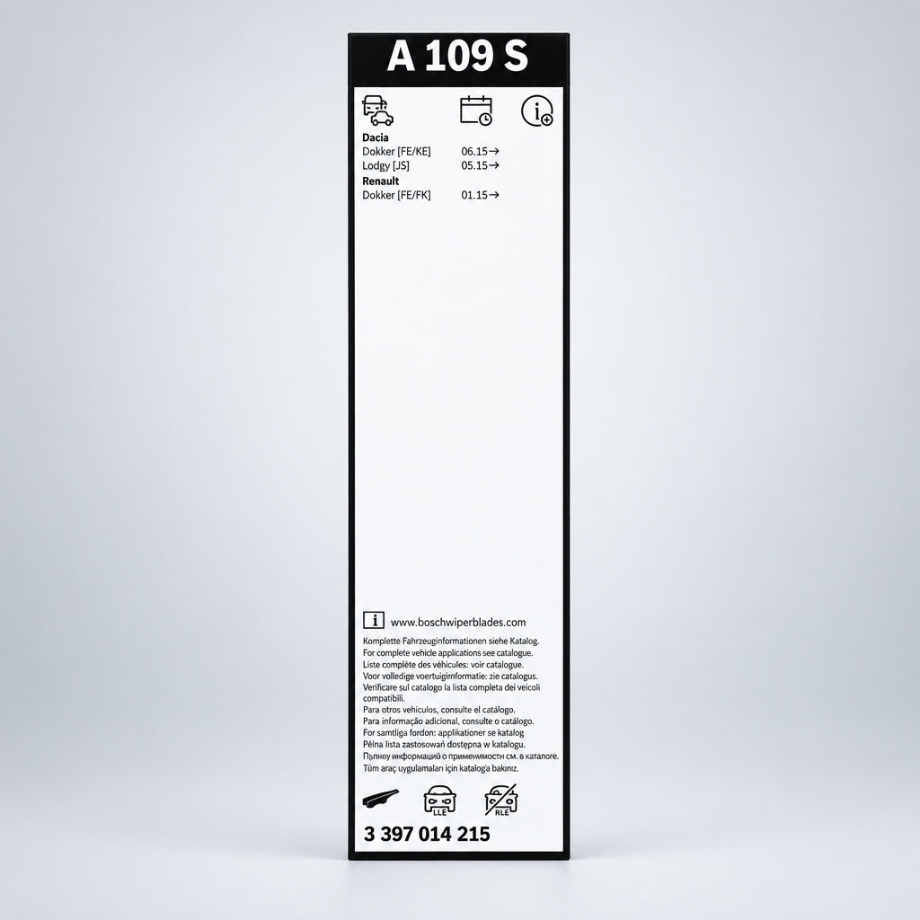 Etichetă ambalaj Bosch A109S, cod 3 397 014 215 și aplicații