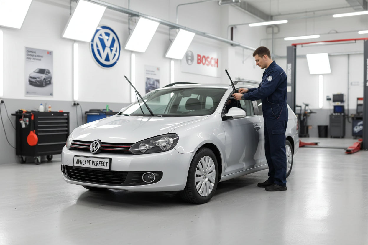 Schimbare Ștergătoare la VW Golf VI Variant (AJ5) 2009-2013 cu setul  Bosch Aerotwin A979S push-button 19mm.