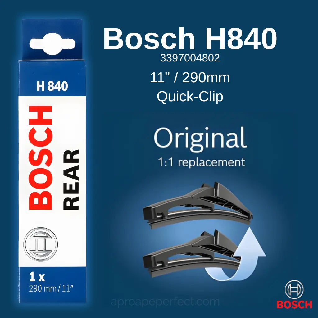 Covorase auto tip tavita dedicate pentru Ștergător Lunetă Bosch Rear H840 – ABARTH 500 [312] 2008+ – 290 mm - cauciuc antiderapant, usor de curatat