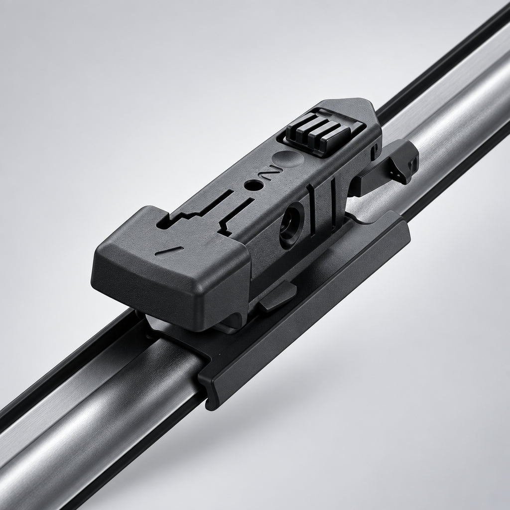 Detaliu al sistemului de prindere al unei lame Bosch Aerotwin A290S