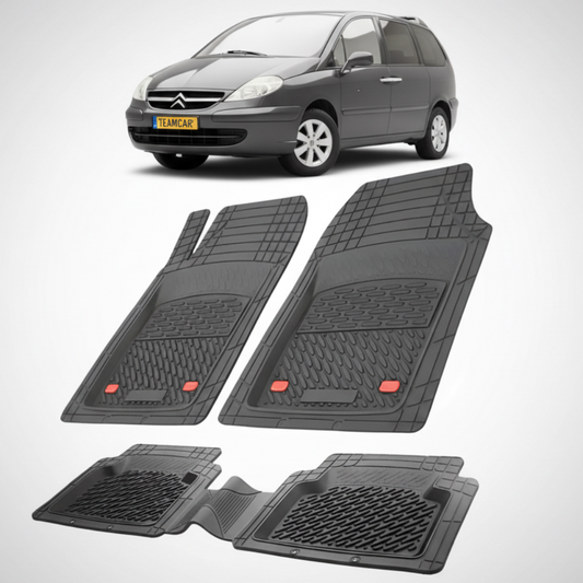 set de covorase din cauciuc negre cu un citroen c8 generatia i gri in fundal