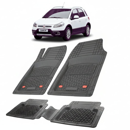 set de covorase din cauciuc negre cu un fiat sedici suv facelift alb in fundal