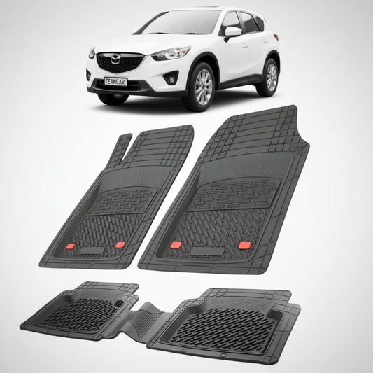 set de covorase din cauciuc negre cu o mazda cx 5 generatia 1 alb in fundal