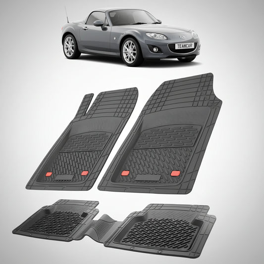 set de covorase din cauciuc negre cu o mazda mx-5 nc facelift hard top(rc) gri metalizat in fundal