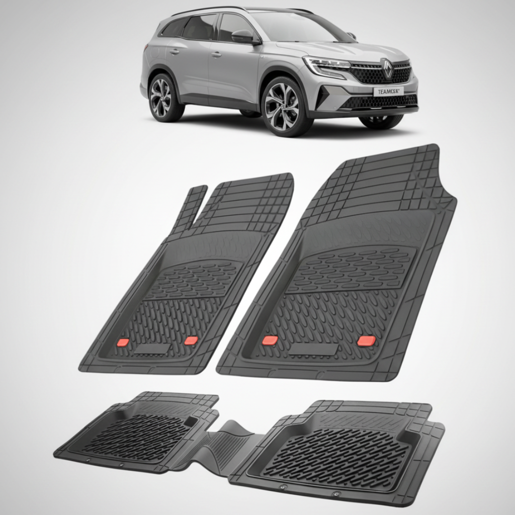 set de covorase din cauciuc negre cu un renault espace vi suv gri in fundal