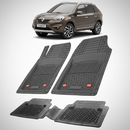 set de covorase din cauciuc negre cu un renault koleos phase 3 maro in fundal