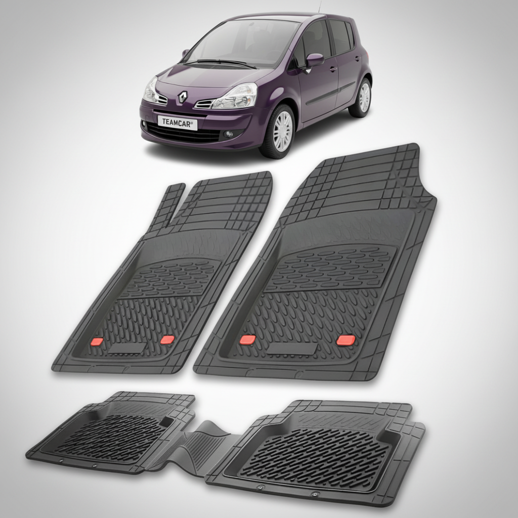 set de covorase din cauciuc negre cu o renault modus 2 mpv mic violet in fundal