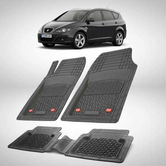 set de covorase din cauciuc negre cu un seat altea xl mpv negru in fundal