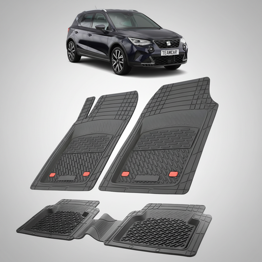 set de covorase din cauciuc negre cu un seat arona suv facelift negru in fundal