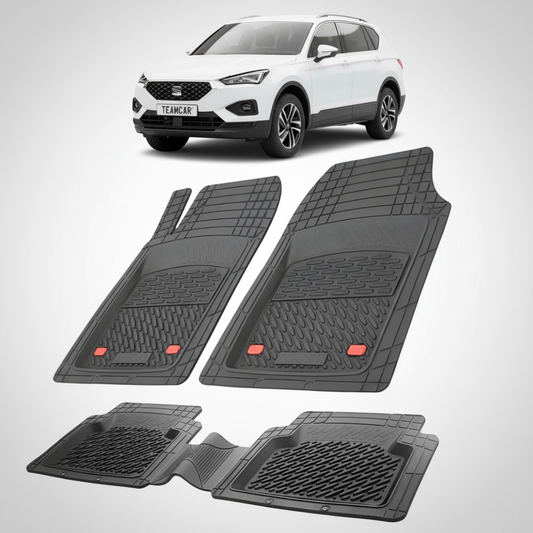 set de covorase din cauciuc negre cu un seat tarraco mk1 suv alb in fundal