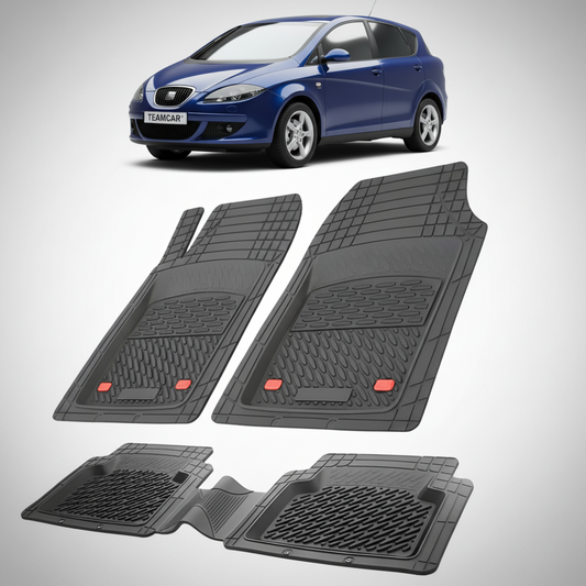 set de covorase din cauciuc negre cu un seat toledo iii sedan gen 3 albastru in fundal