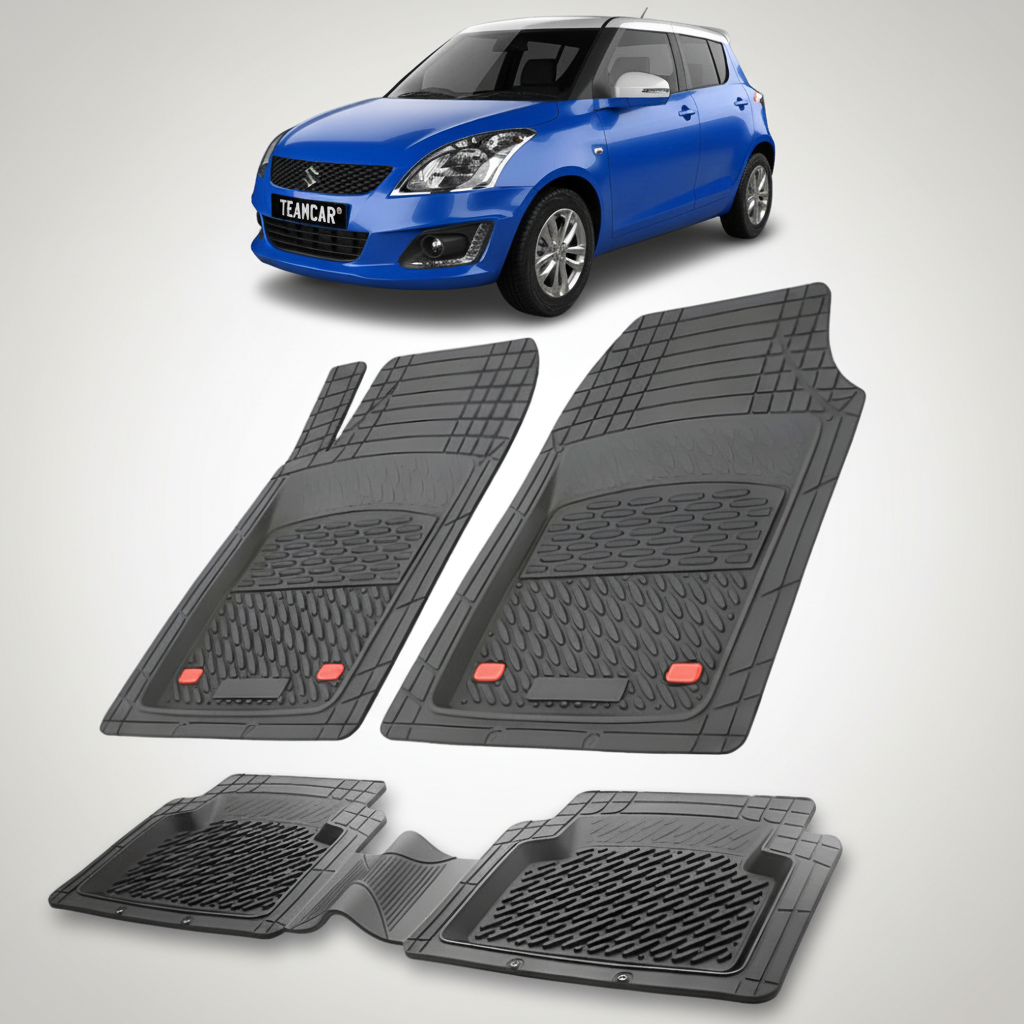 Covorase auto tip tavita dedicate pentru Covorase Suzuki Swift 5 Compatibile Hatchback 2017-prezent | Red - cauciuc antiderapant, usor de curatat