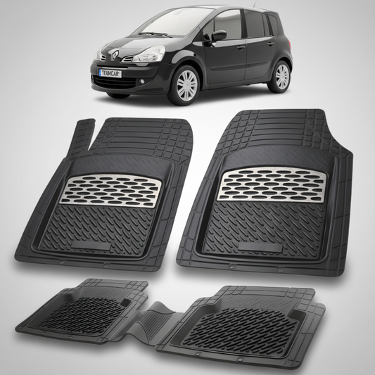 set de covorase din cauciuc negre cu accente gri cu o renault grand modus mpv mic negru in fundal