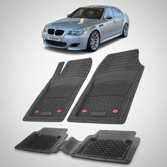 Covorase Auto TEAMCAR® Tip Tăvită pentru BMW Seria 5 E60 2003-2010, Compatibile Universal, Negru, Set Complet Față-Spate