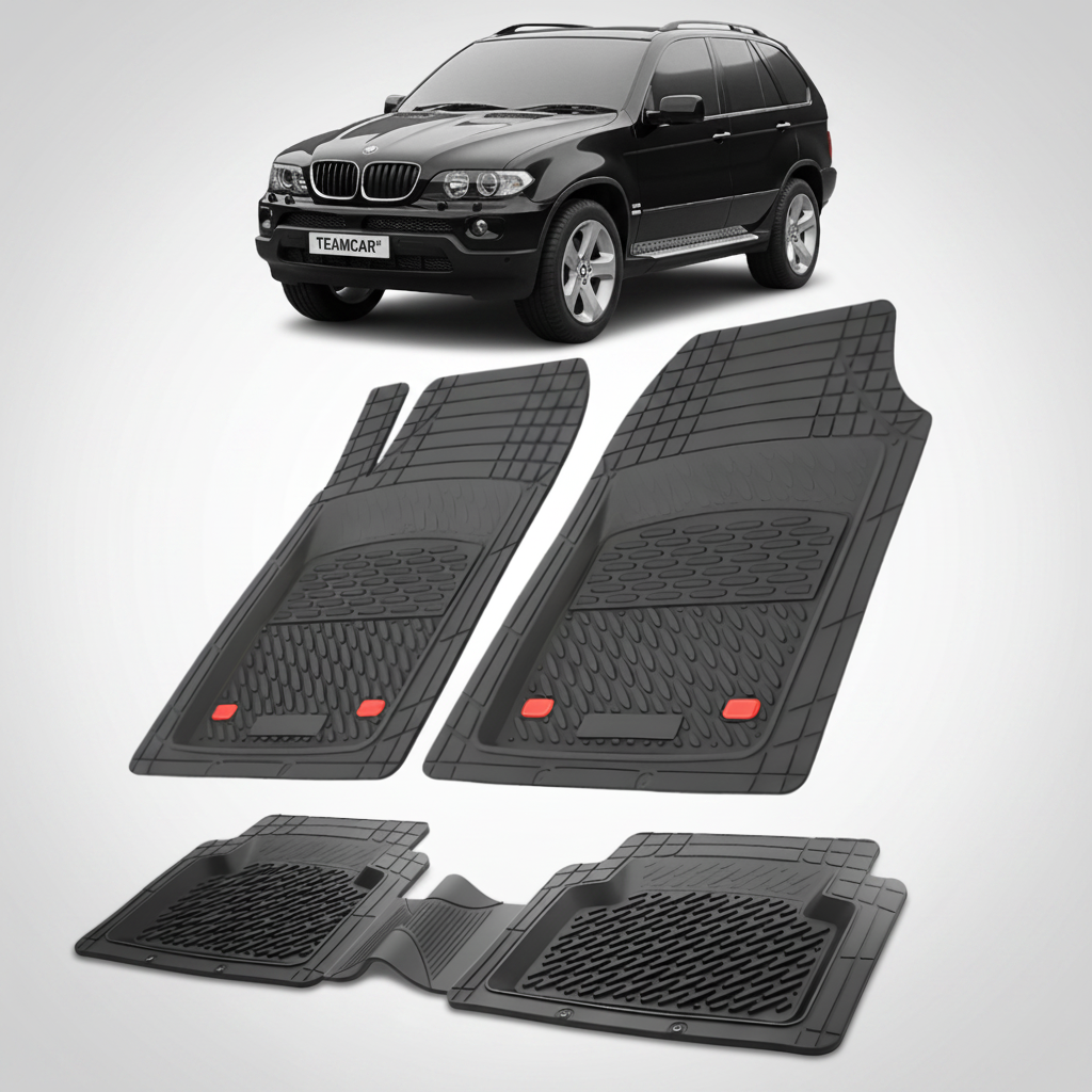 Covorase Auto TEAMCAR® Tip Tăviță pentru BMW X5 E53 1999-2006, Compatibile Universal, Negru, Set Complet Față-Spate