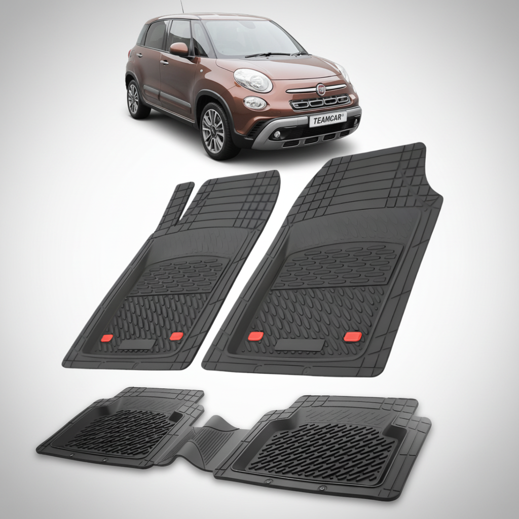 Covorase auto pentru Fiat 500L Cross Facelift Compatibile 2017-2022 | cauciuc antiderapant, usor de curatat