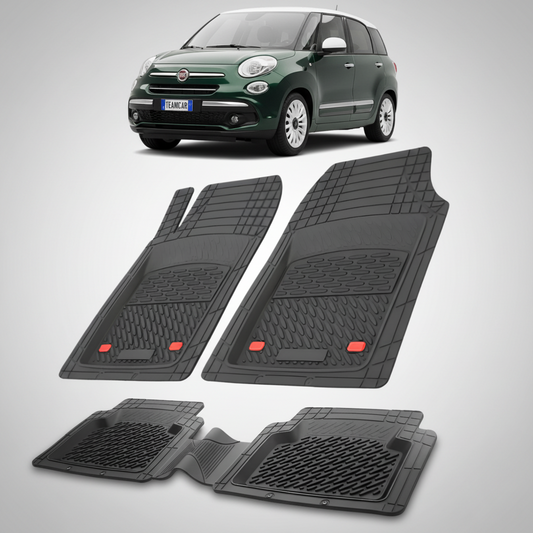Covorase auto pentru Covorase Fiat 500L Wagon Facelift Compatibile 2017-2021 | Red - cauciuc antiderapant, usor de curatat