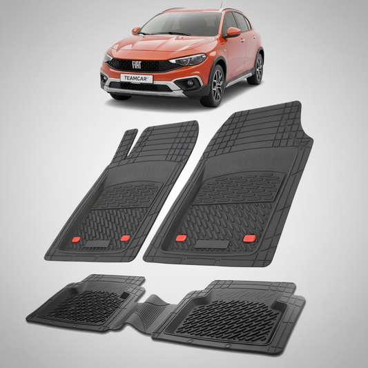 Covorase auto tip tavita dedicate pentru Covorase Fiat Tipo Compatibile Egea Cross (Hatchback) 2020-2026 | Red - cauciuc antiderapant, usor de curatat