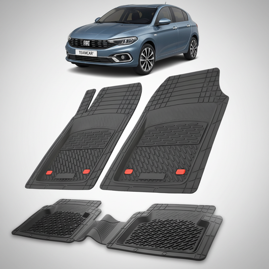 Covorase auto tip tavita dedicate pentru Covorase Fiat Tipo Compatibile Egea Hatchback Facelift 2020-2026 | Red - cauciuc antiderapant, usor de curatat